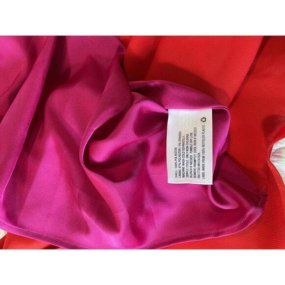 Cushnie Colorblock Satin Slip Midi Dress Spaghetti Straps Size 6 NWT - Picture 6 of 7